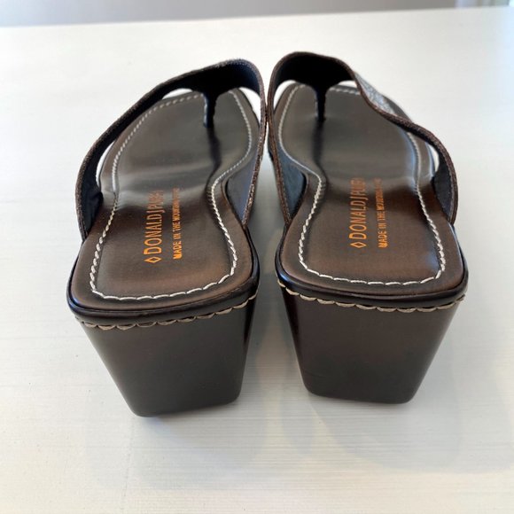 Donald J Pliner Bronze Snakeskin Wedge Platform Sandal Sassy Size 8 M - Picture 4 of 8